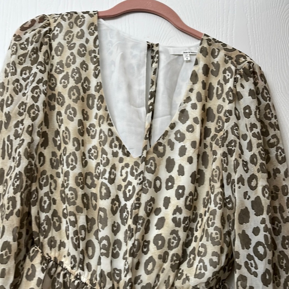 June & Hudson olive green animal print romper